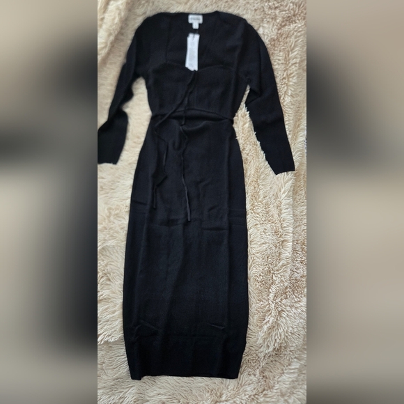 The Drop Women's Corbin Long- Sleeve Halter Detail Cutout Midi Dress #978, 1010 - Picture 2 of 9